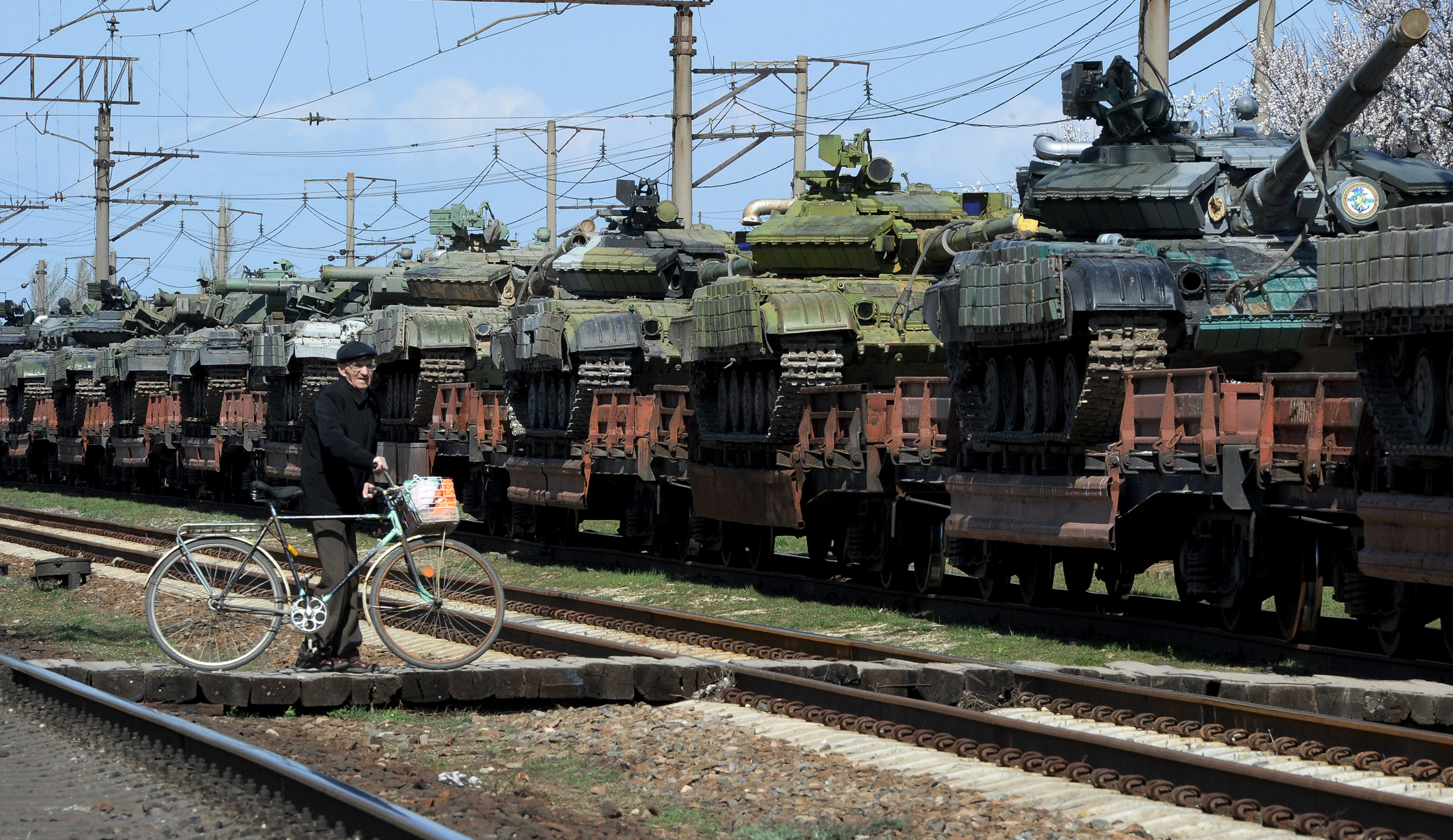 Orosz tankok a Krímben 2014. március 31-én