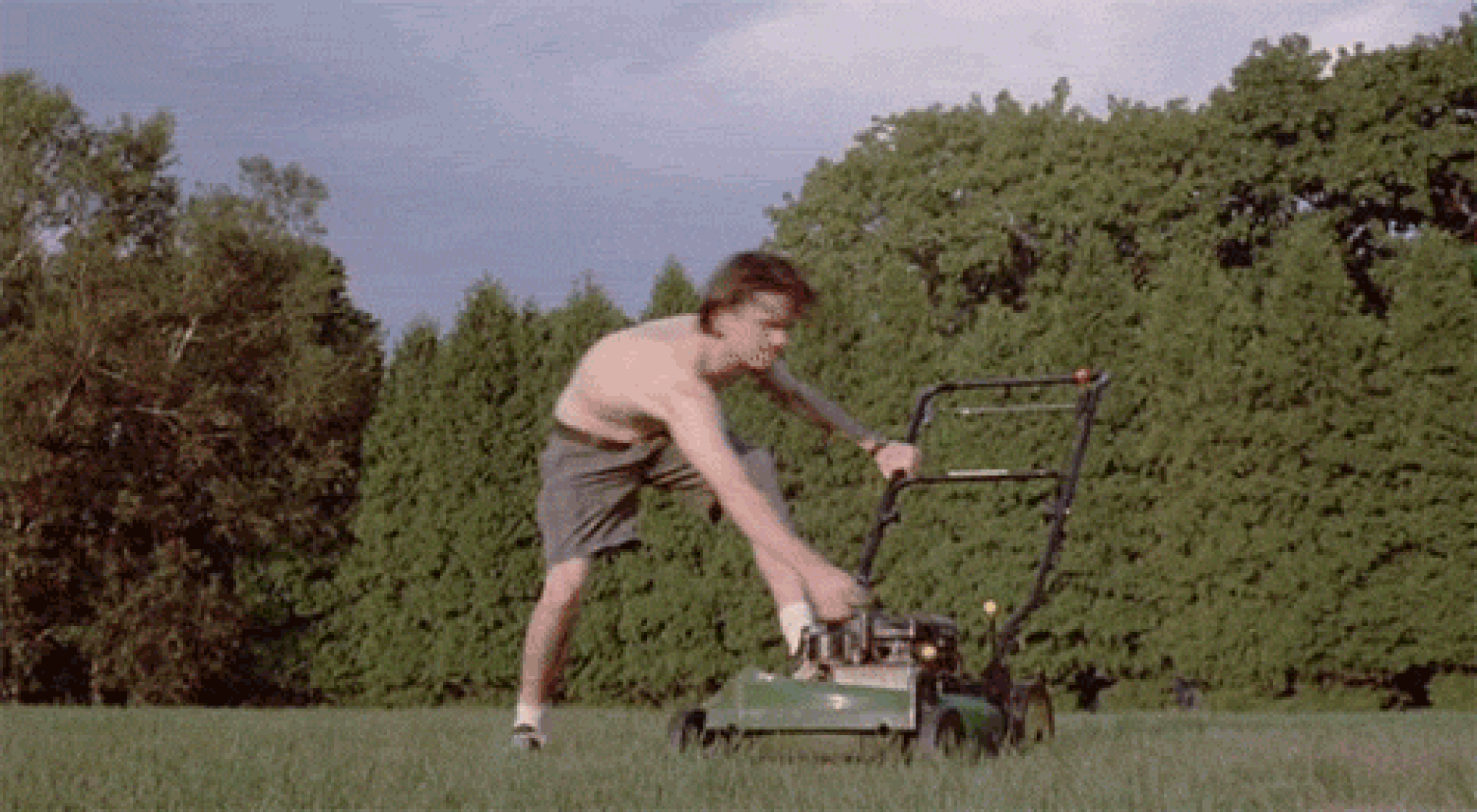 Lawn mower meme gif