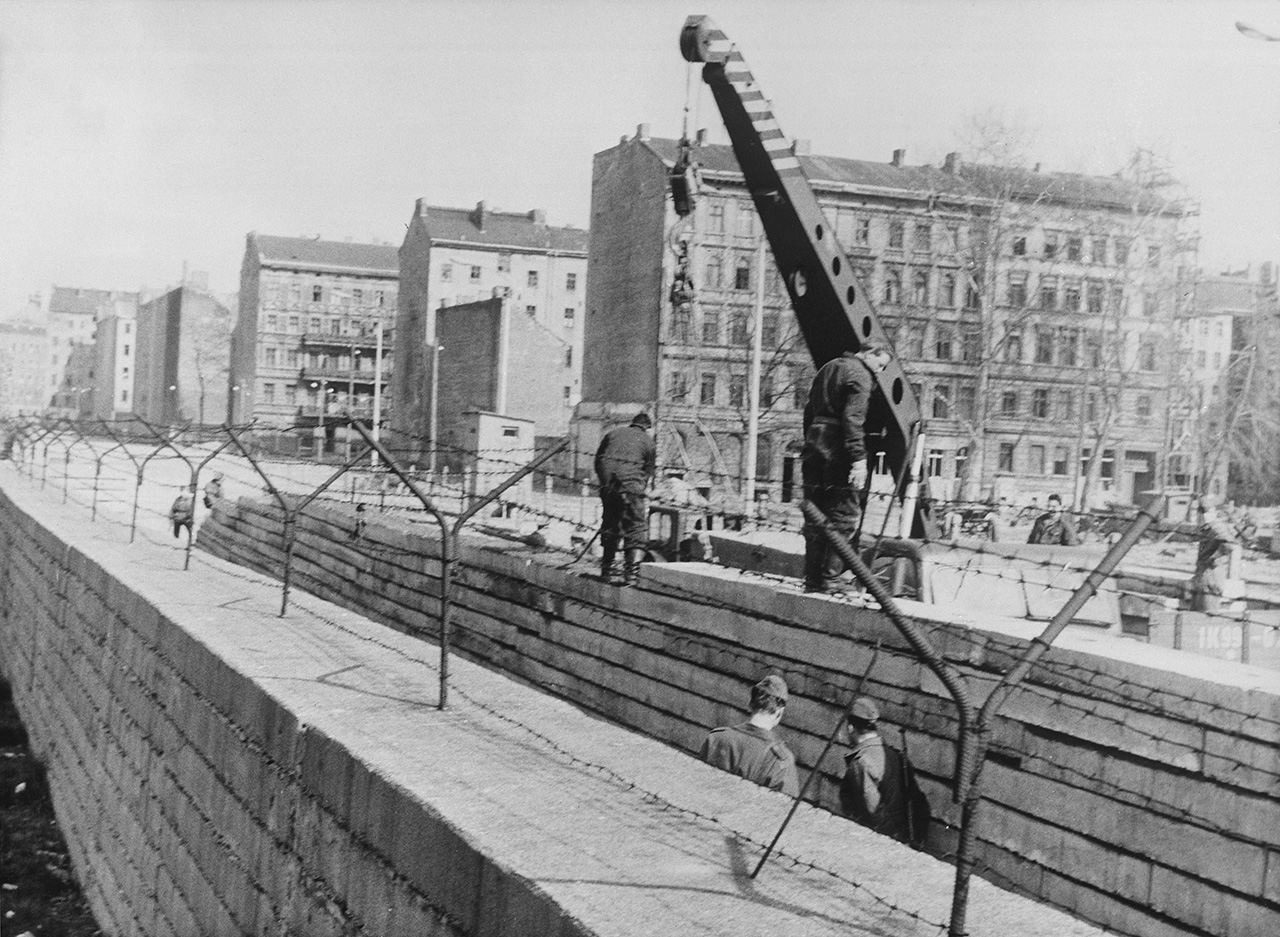 A second wall under construction to further fortify the border at the Berlin Wall at Bernauer Strasse, Berlin, Germany, April 1967. (Photo by Keystone/Hulton Archive/Getty Images)