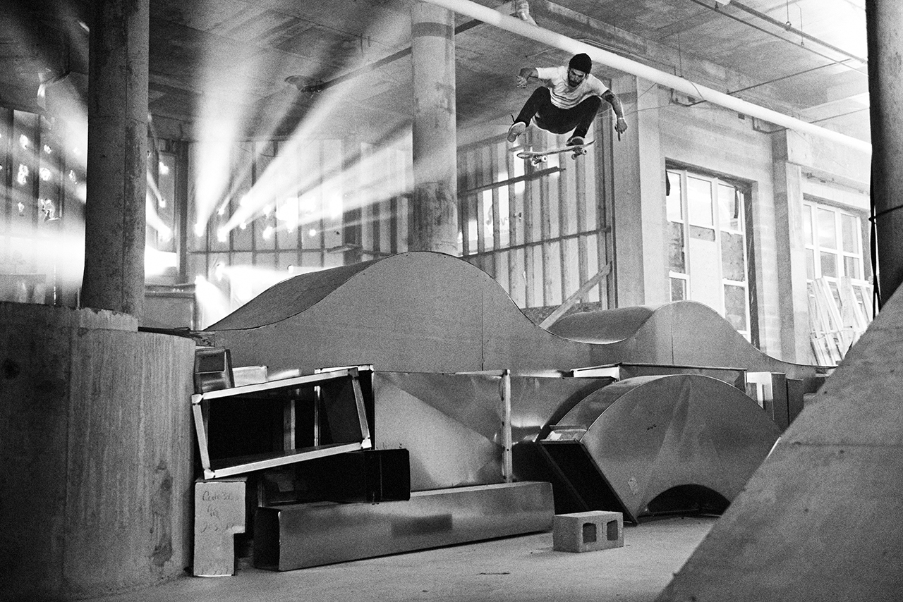 Nate Lacoste performs a Kickflip from bump to bump at Red Bull's Last Resort just outside of Halifax, Canada on September 22, 2014 // Brian Caissie / Red Bull Comtemt Pool // P-20141209-00074 // Usage for editorial use only // Please go to www.redbullcontentpool.com for further information. //