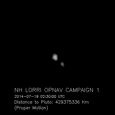 A Plútó és a Charon hold a New Horizons felvételén. Forrás: NASA/JPL