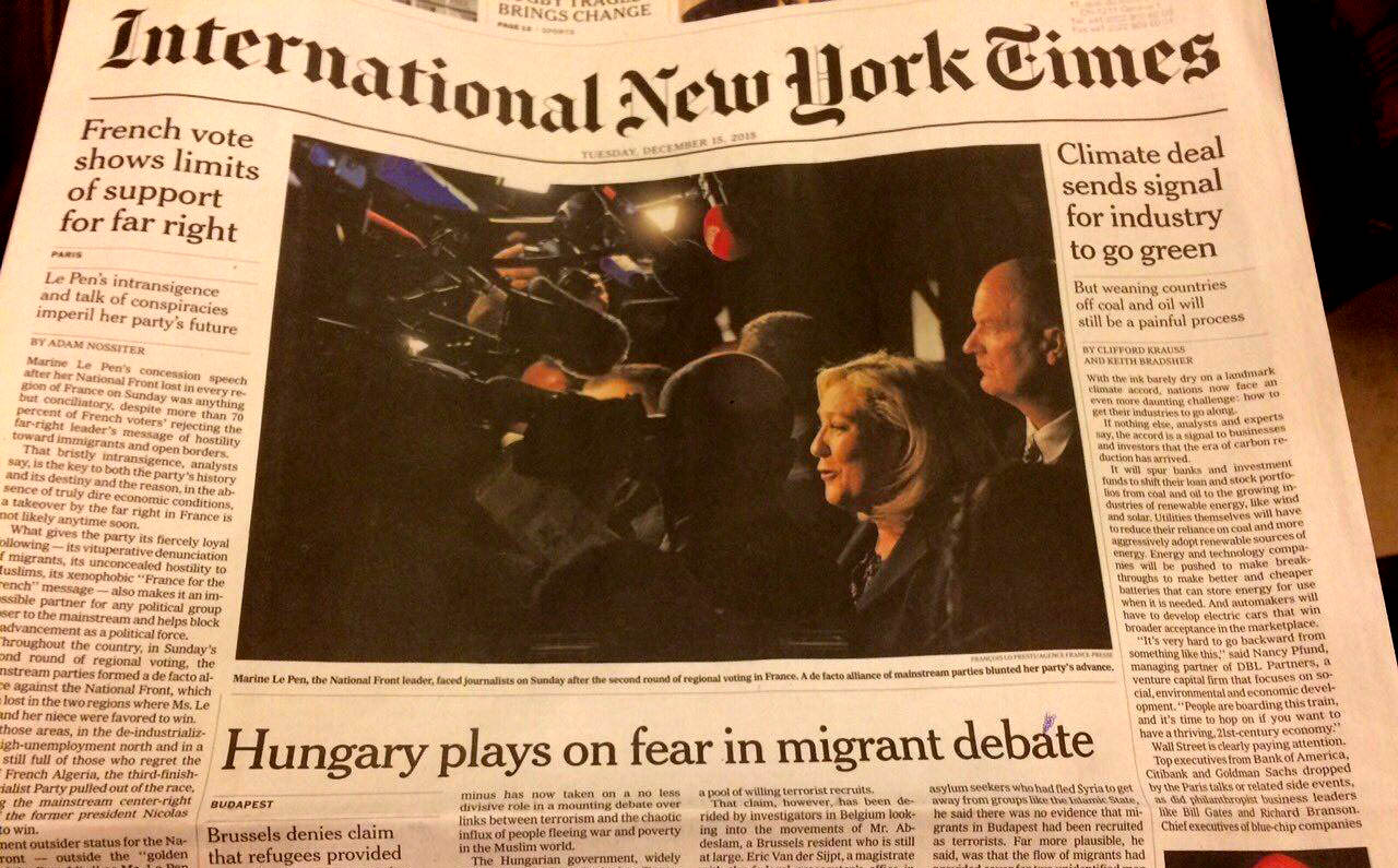 "Magyarország a félelemre játszik a bevándorlási vitában" -  írja címlapján az International New York Times 