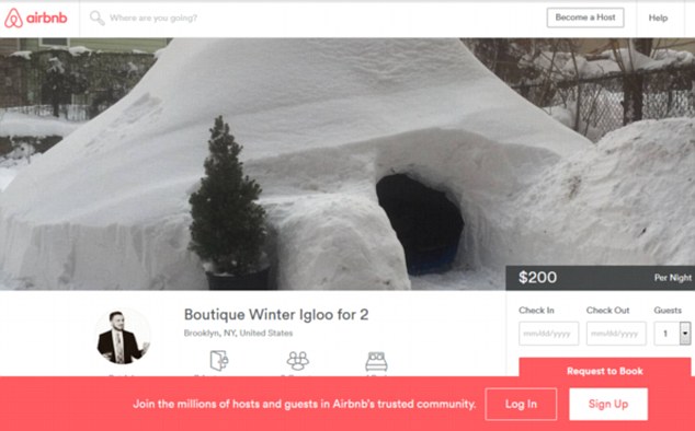Egy kreatív New York-i feltett az Airbnb-re egy hóból készült iglut