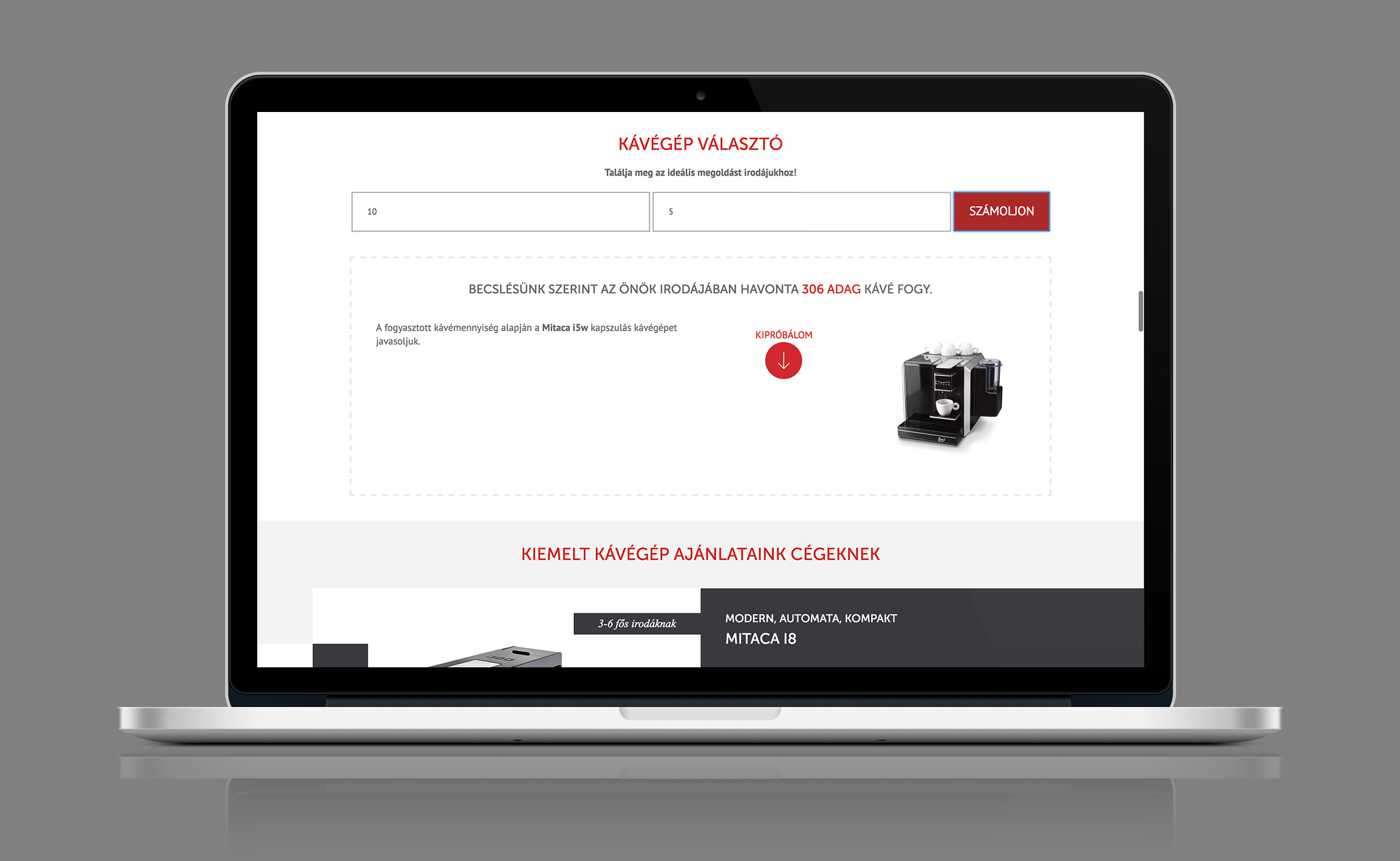 Kávégép választó az irodakave.hu oldalon.