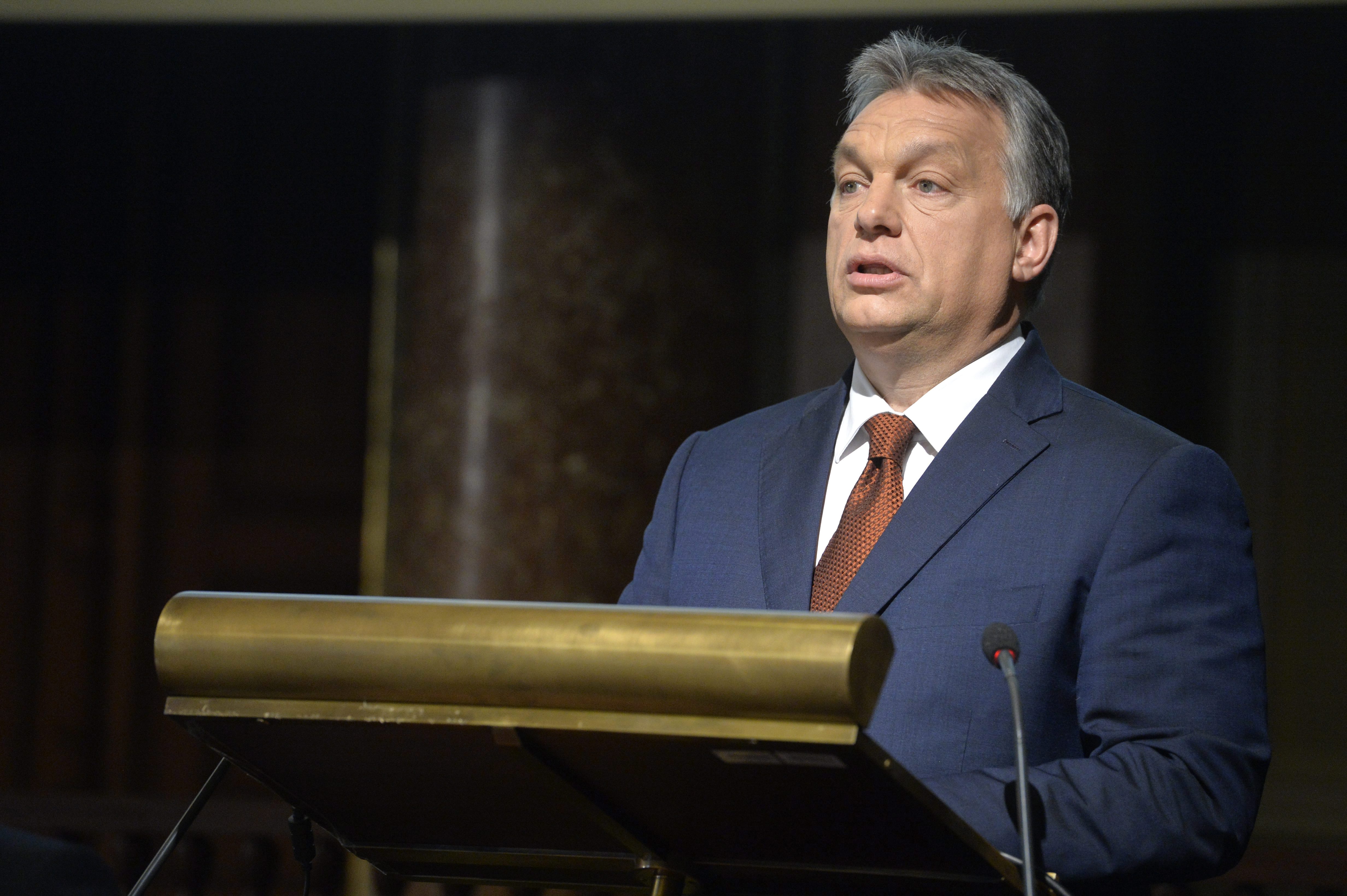 Orbán Viktor az MTA közgyűlésén (MTI/Koszticsák Szilárd)