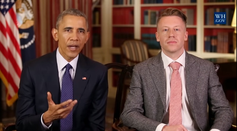 Obama az elvonón lévő Macklemore-ral együtt beszélt arról, mennyire rosszak a drogok