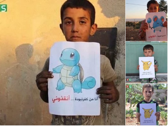 Pokemonnal könyörögnek szír gyerekek, hogy mentsék ki őket