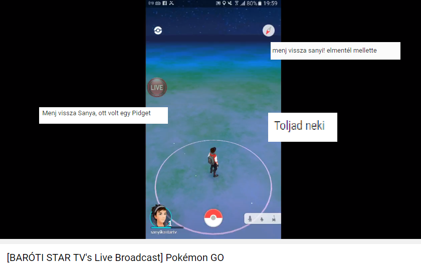 Baróti StarTV Sanyika élőben vadászik Pokémonokra