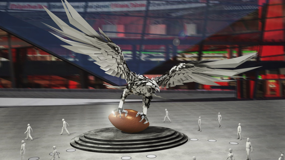 A világ leghatalmasabb Fradi-sasát építi a magyar szobrász az Atlanta Falcons új stadionja elé