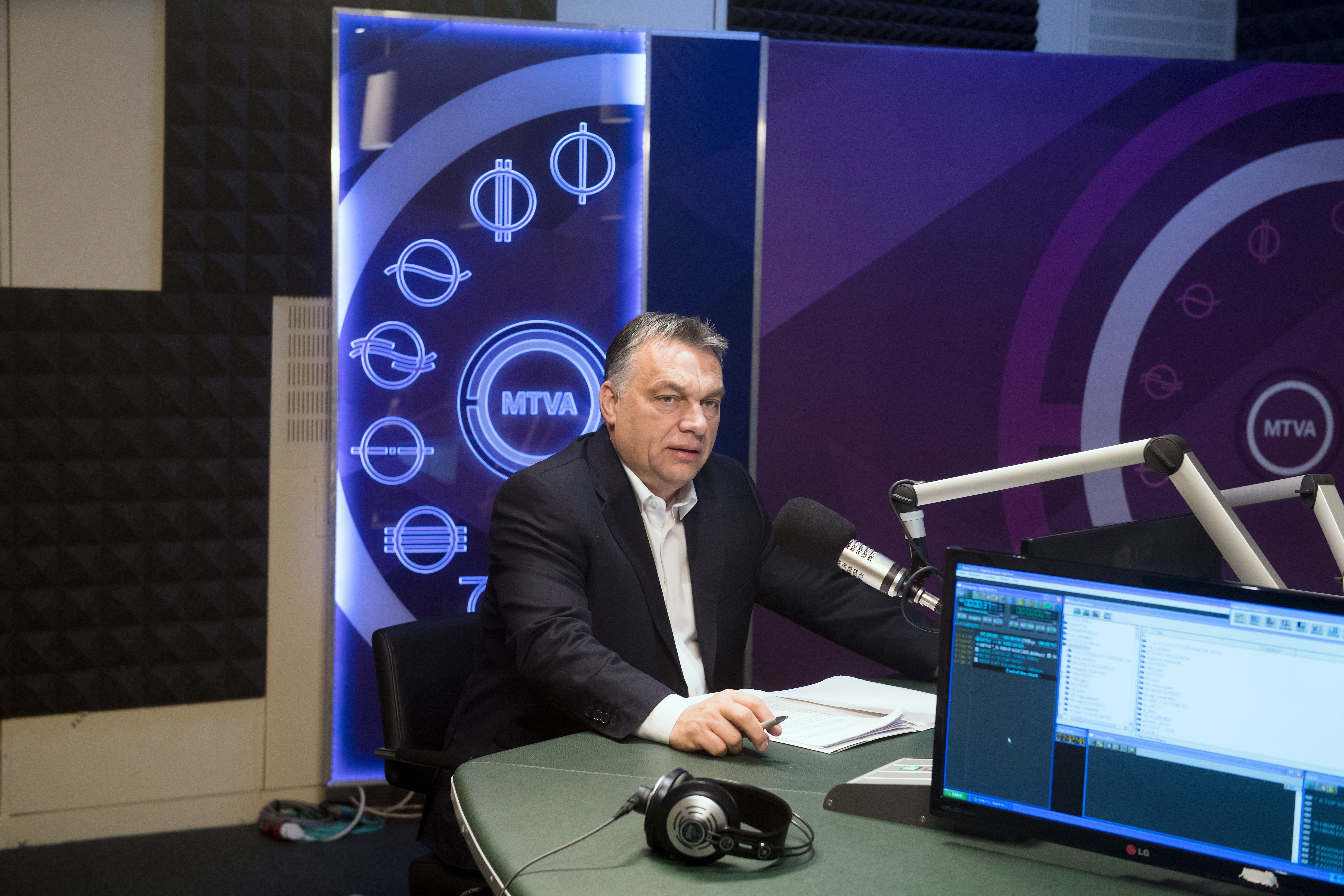 Prime Minister Viktor Orbán in the studio of the Hungarian Public Radio on 2 December 2016