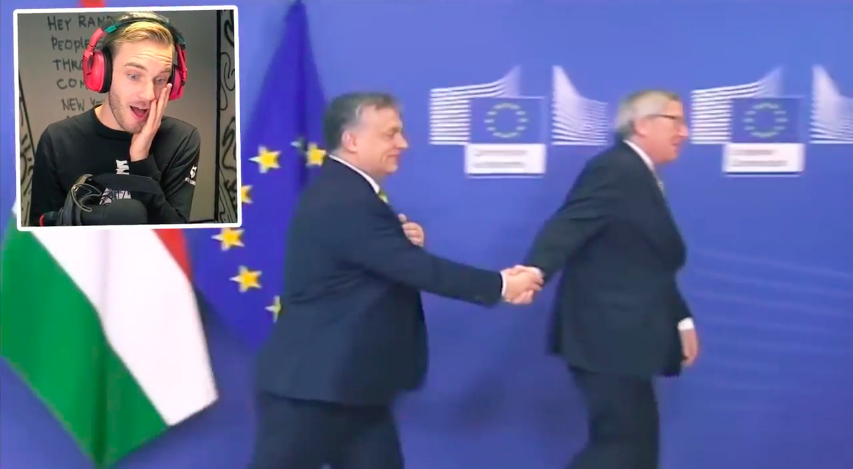 PewDiePie-hoz eljutott Orbán és Juncker legendás kézfogásának híre