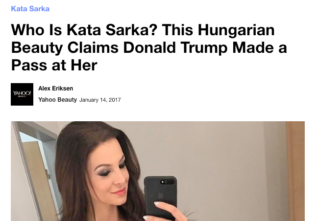 "Who is Kata Sarka?" - kérdezi már címében a Yahoo cikke