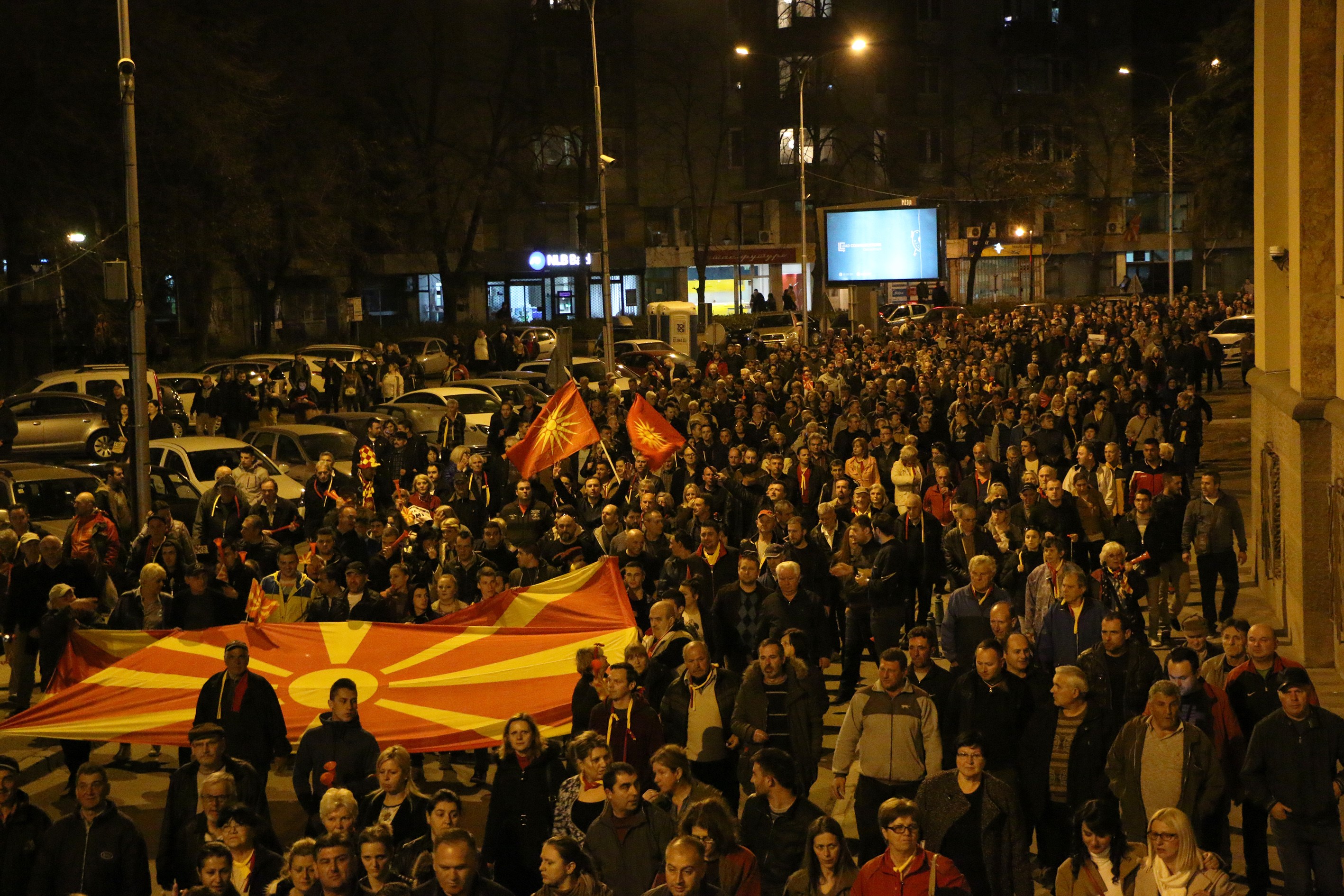Zoran Zaev elleni tüntetők Szkopjéban (Besar Ademi / Anadolu Agency)