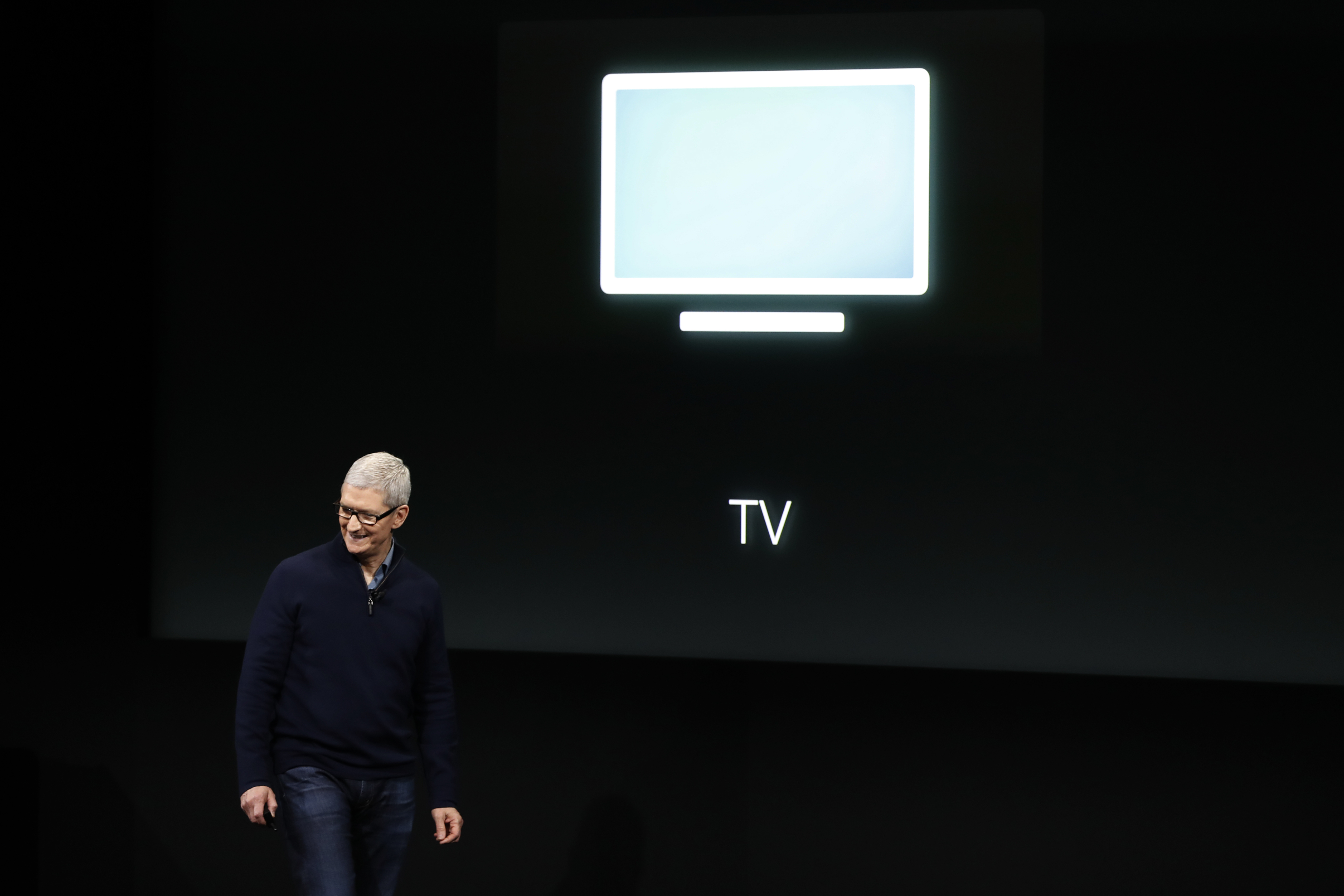Tim Cook 2016 végén bemutatja az Apple elképesztő újítását: a TV-applikációt (Stephen Lam/Getty Images/AFP)