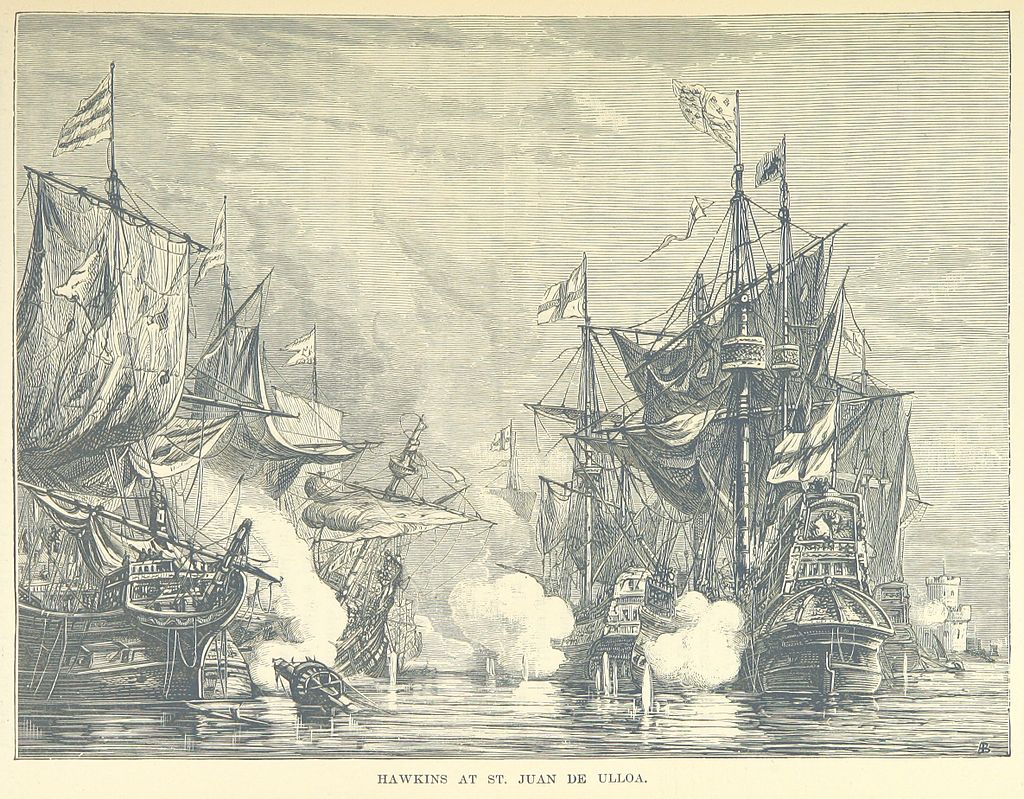 A britek számára csúfos vereséggel végződött San Juan de Ulua-i csata egy 1887-es képen