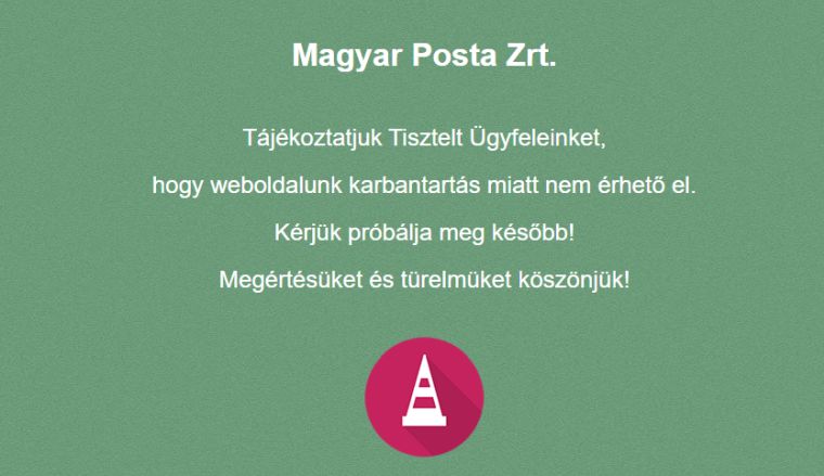 Már vagy fél napja nem működik a Magyar Posta honlapja