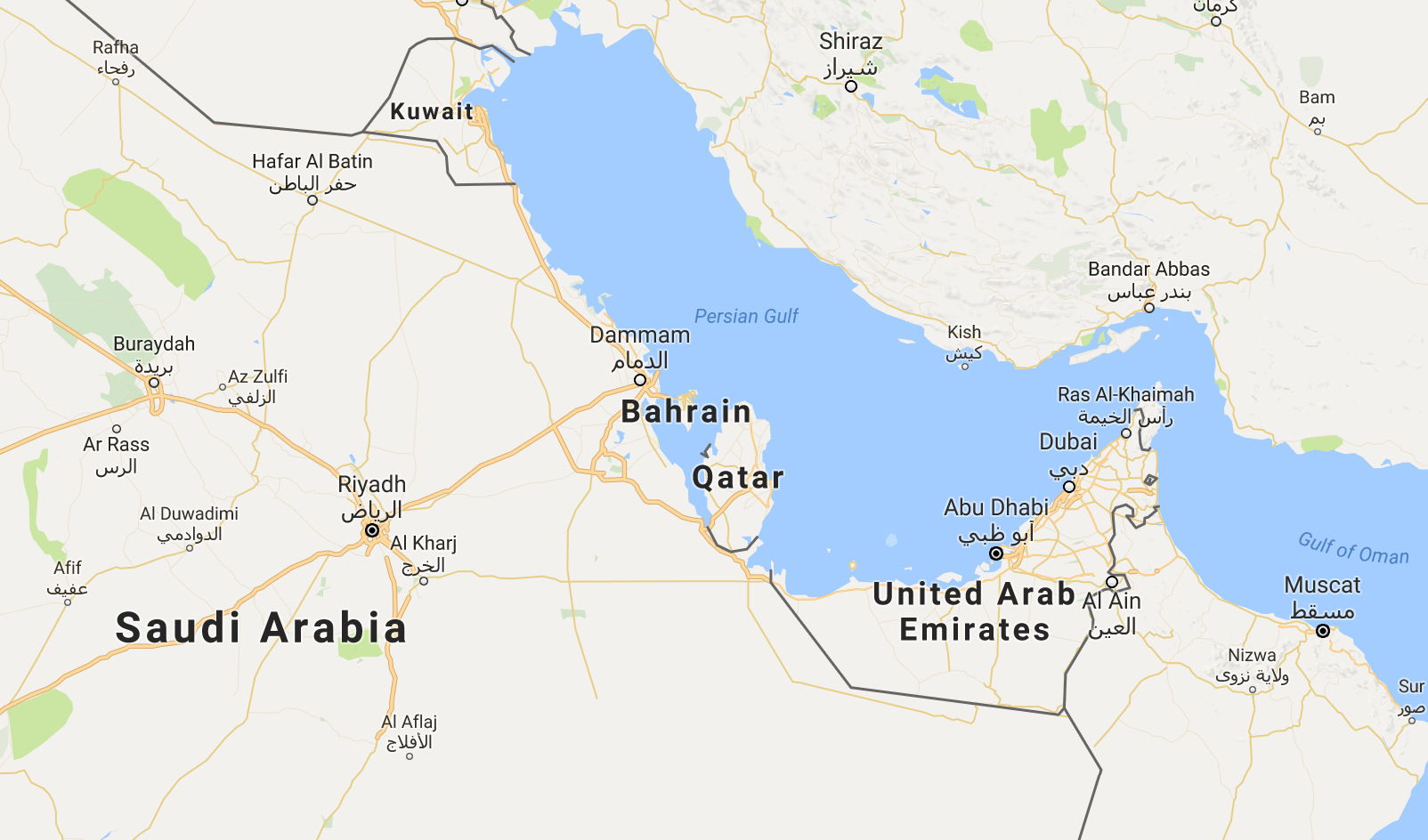 Саудовская аравия расстояние. Катар и ОАЭ на карте. Саудовская Аравия и ОАЭ на карте. Арабские эмираты и Катар на карте.