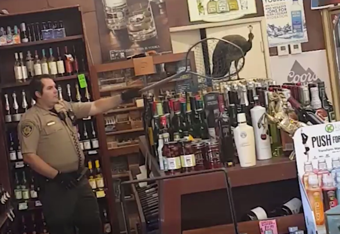 500 dollárnyi pezsgőt és bort semmisített meg egy páva egy Los Angeles-i italboltban