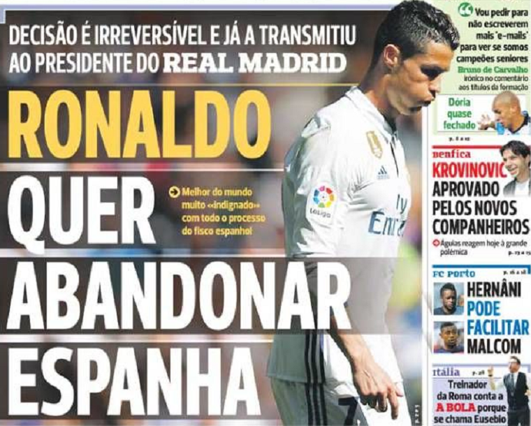 Cristiano Ronaldo állítólag már be is jelentette, hogy lelép a Realtól