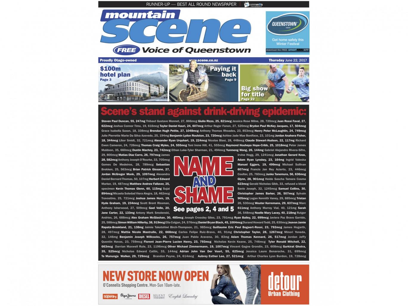 Részeg sofőrök neveivel a címlapján jelenik meg ezentúl egy új-zélandi hetilap