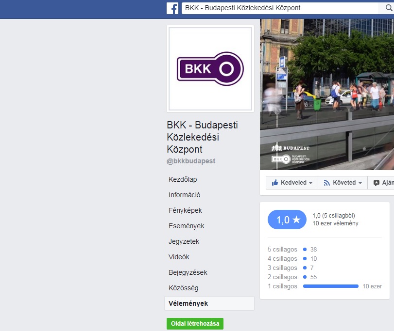 A BKK Facebook-oldalát elsöpörte a netharag