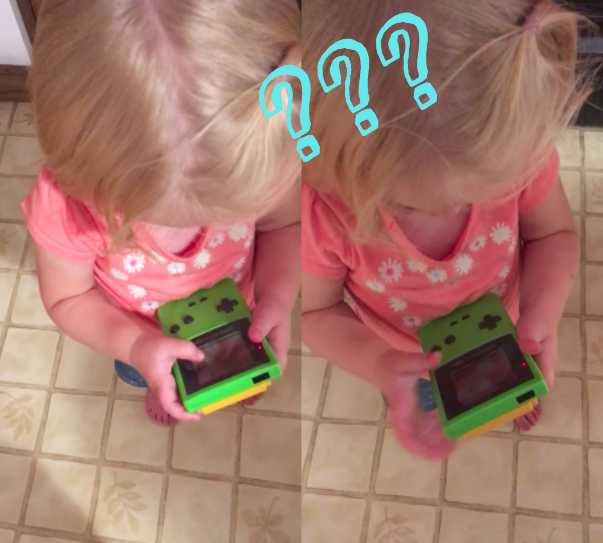 Szegény kislány Game Boy-án VALAMIÉRT nem működik az érintőképernyő :(