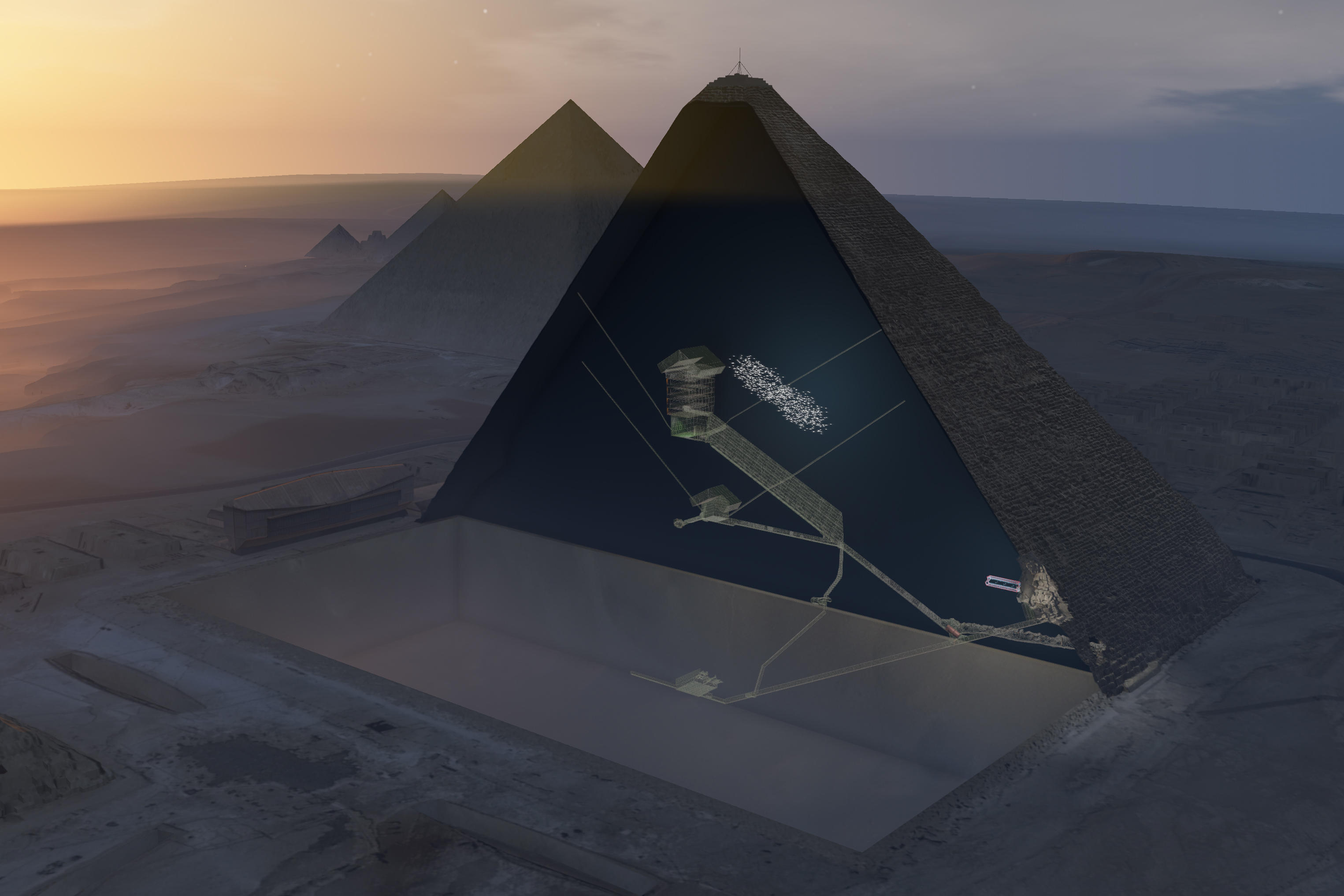 Hatalmas üreget fedeztek fel a Kheopsz-piramis közepében