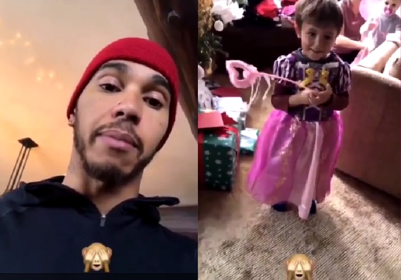 Leszedették Lewis Hamilton karácsonyi videóját, amiben a hercegnőnek öltözött unokaöccsét szekálta
