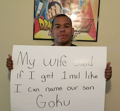 A felesége azt mondta, ha szerez 1 millió lájkot, lehet a fiuk neve Goku