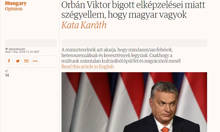„Szégyellem, hogy magyar vagyok”: paródiaszerűen súlyos cikk jelent meg magyarul a Guardian véleményrovatában