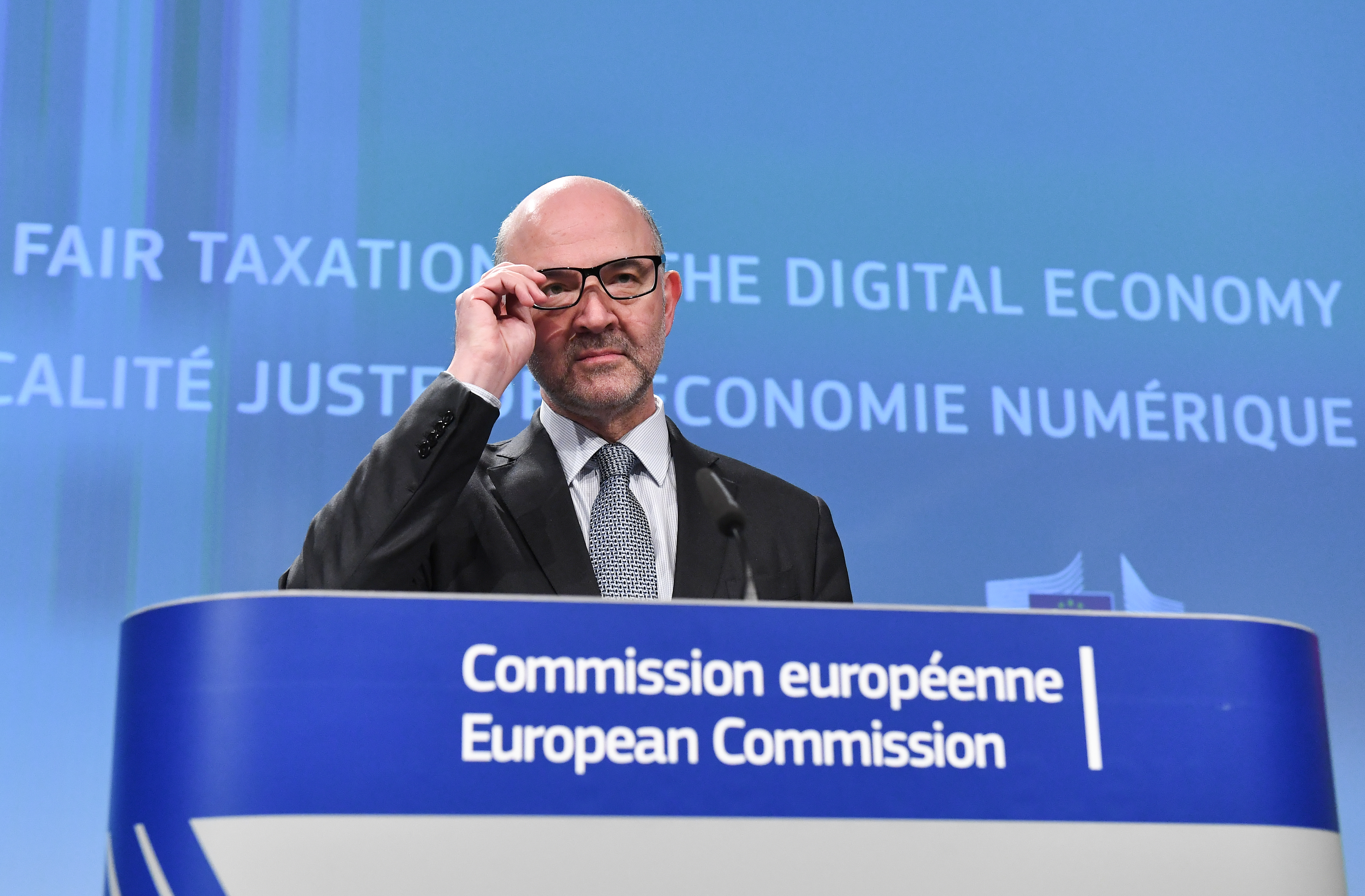 Pierre Moscovici, az Európai Bizottság gazdasági és pénzügyi biztosa a tervezet bejelentésén