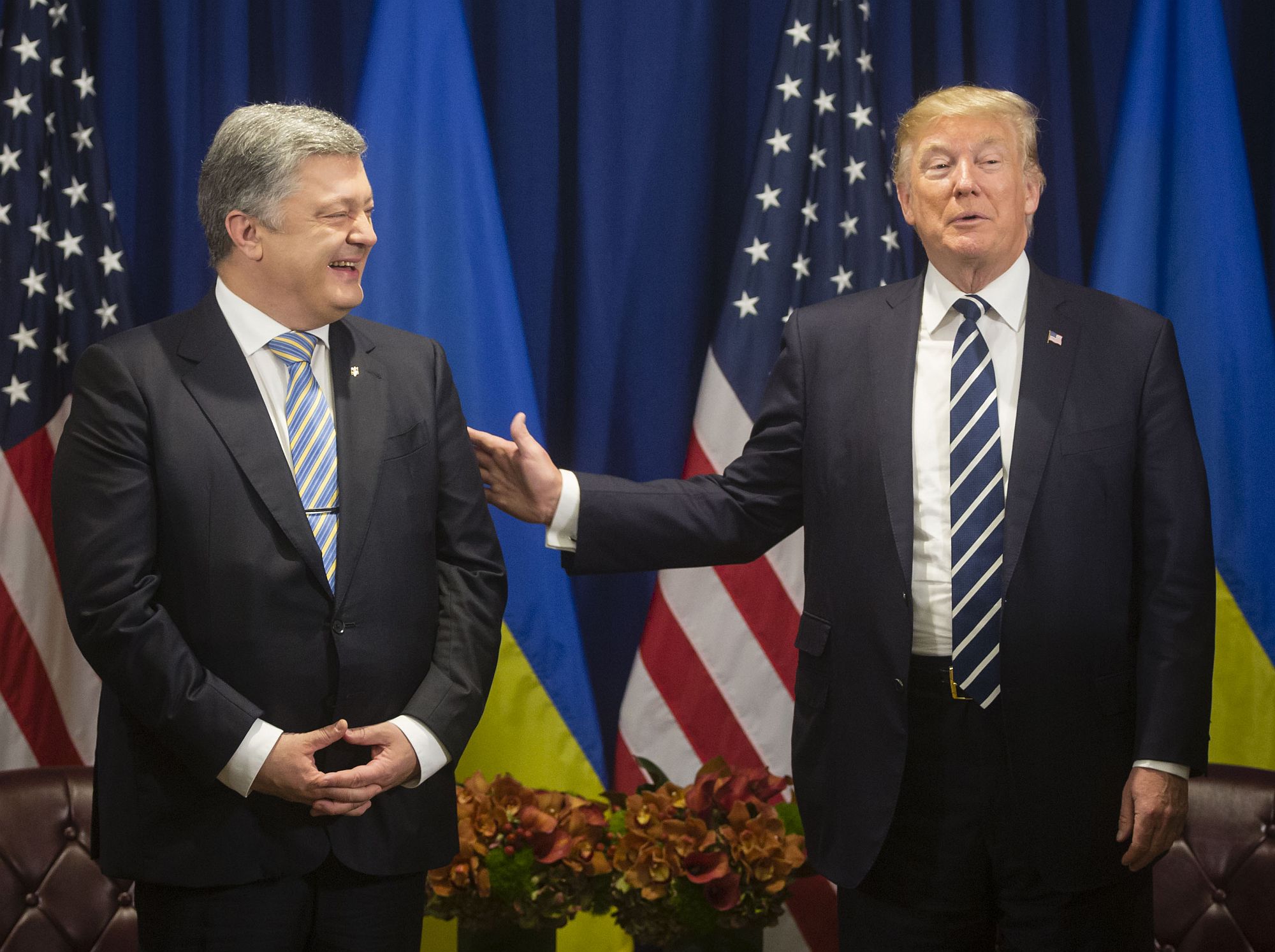 Petro Porosenko ukrán elnök és Donald Trump amerikai elnök találkozója 2017-ben