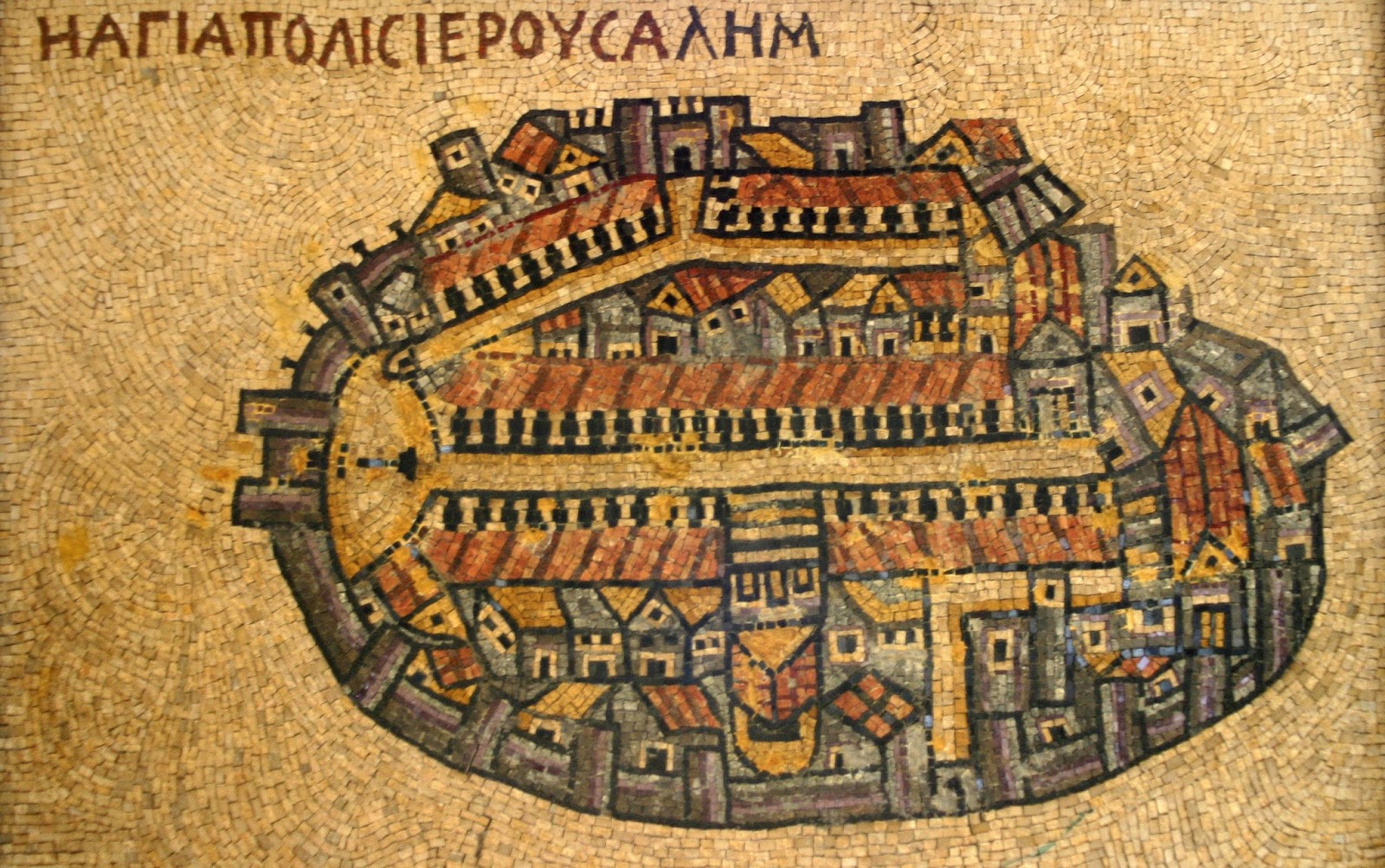 Jeruzsálem ábrázolása bizánci freskón