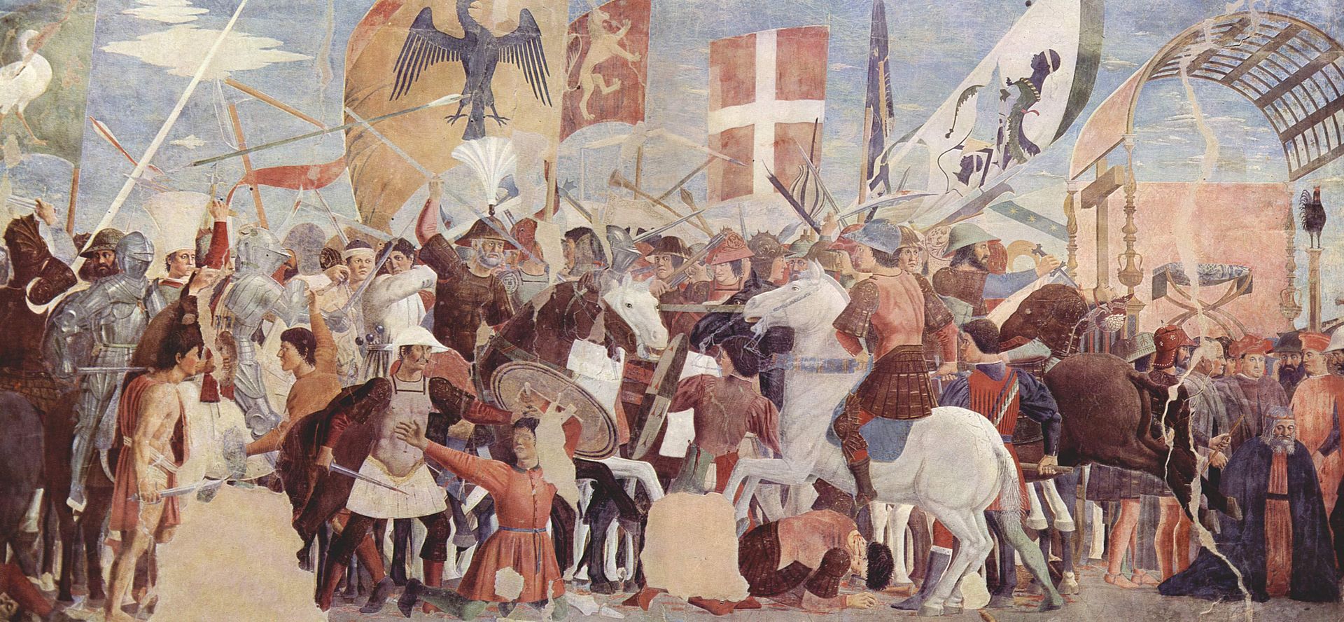Hérakleiosz serege megvív a perzsákkal – Piero della Francesca képe a 15. század közepéről