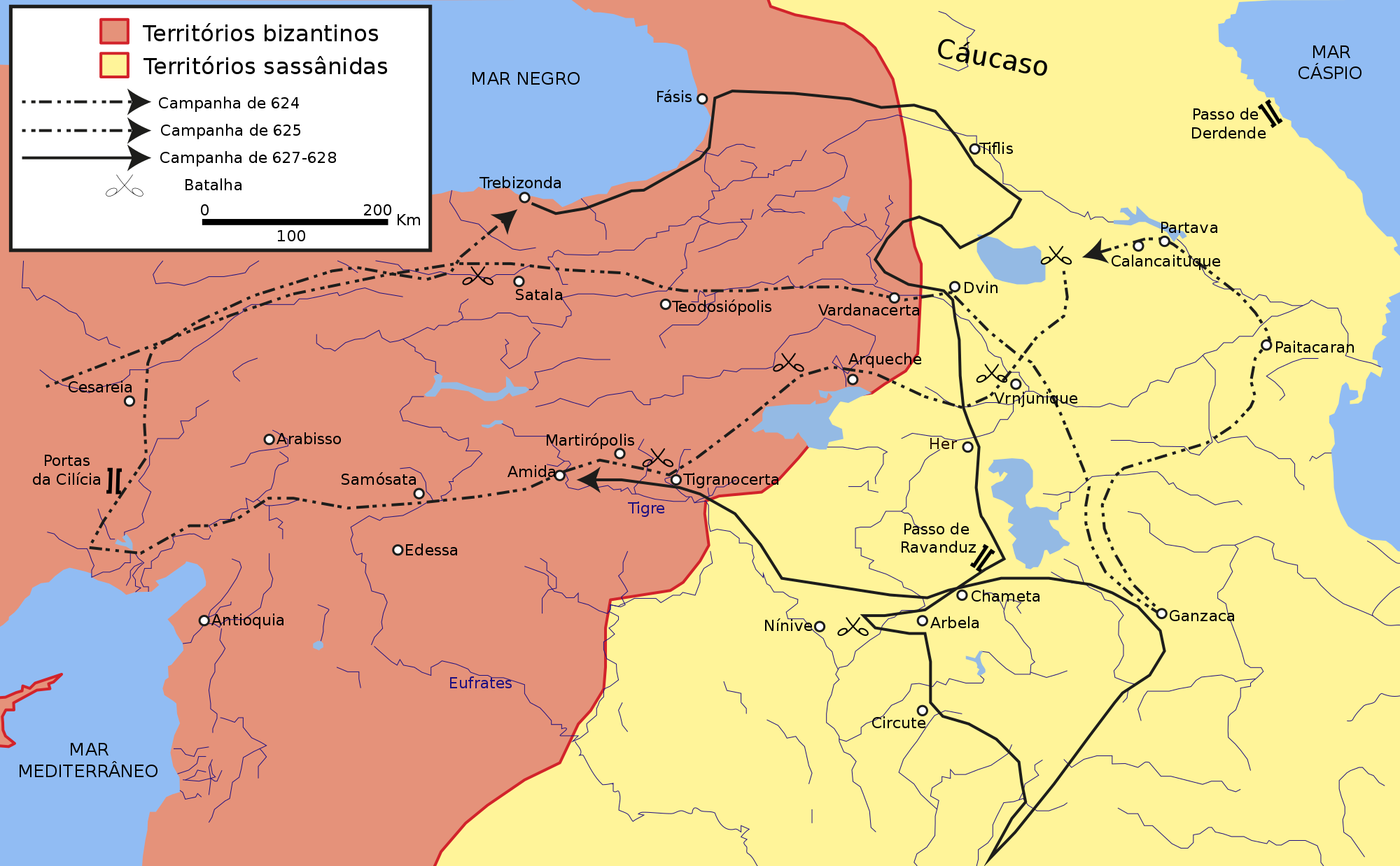 A bizánci-perzsa háború 624-628 között.