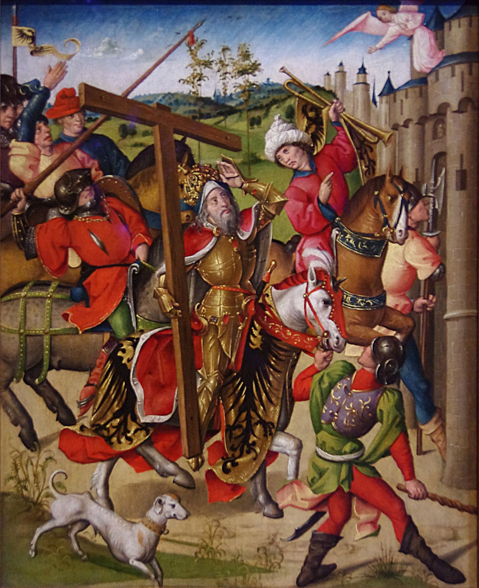 Hérakleiosz bevonul Jeruzsálembe. Ismeretlen németalföldi festő műve, 1460-80 körül.