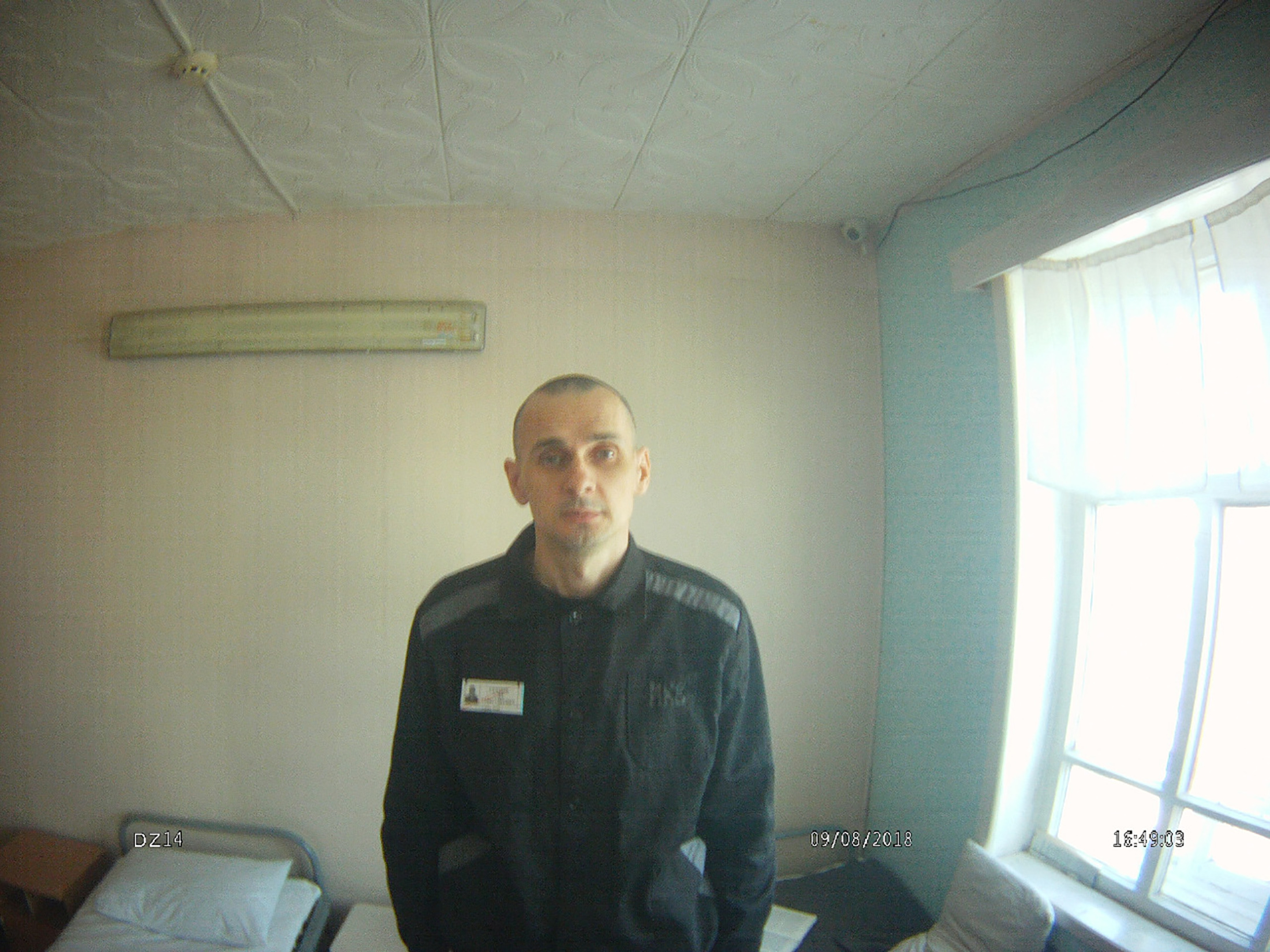 Az éhségsztrájkoló Oleg Szencov az Oroszország emberi jogi főbiztosának sajtóirodája által augusztus 9-én kiadott fotón.