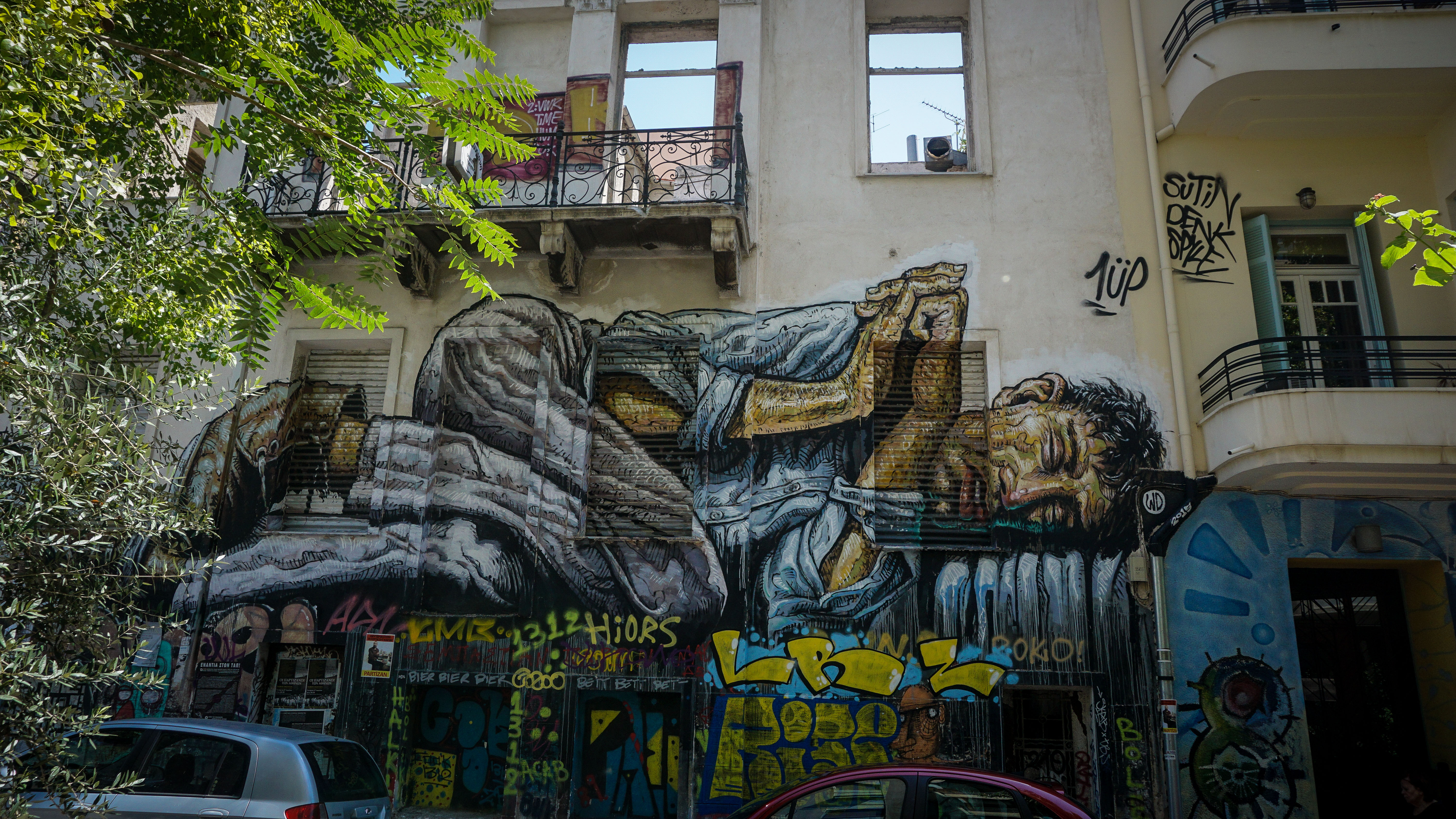 A görög válságot illusztráló graffiti Athénban.