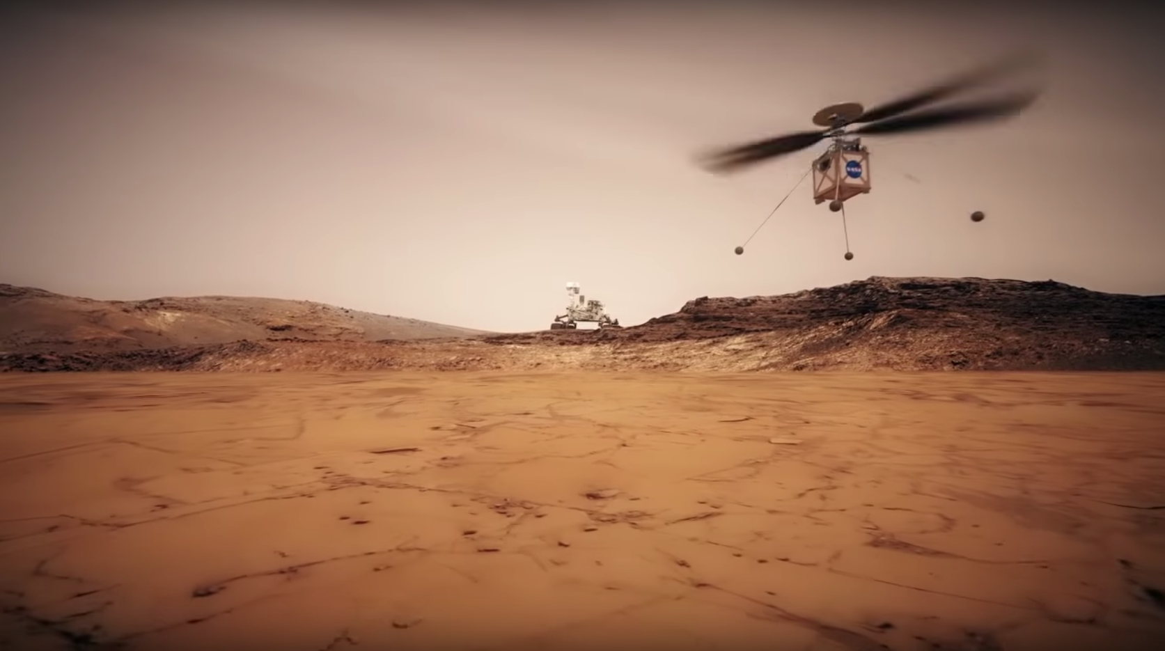 A NASA következő marsjárója egy helikoptert is visz magával a vörös bolygóra. Forrás: NASA/JPL-Caltech