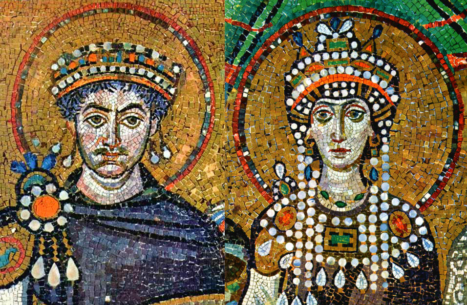 6. századi mozaik részletei a ravennai San Vitale-templomból