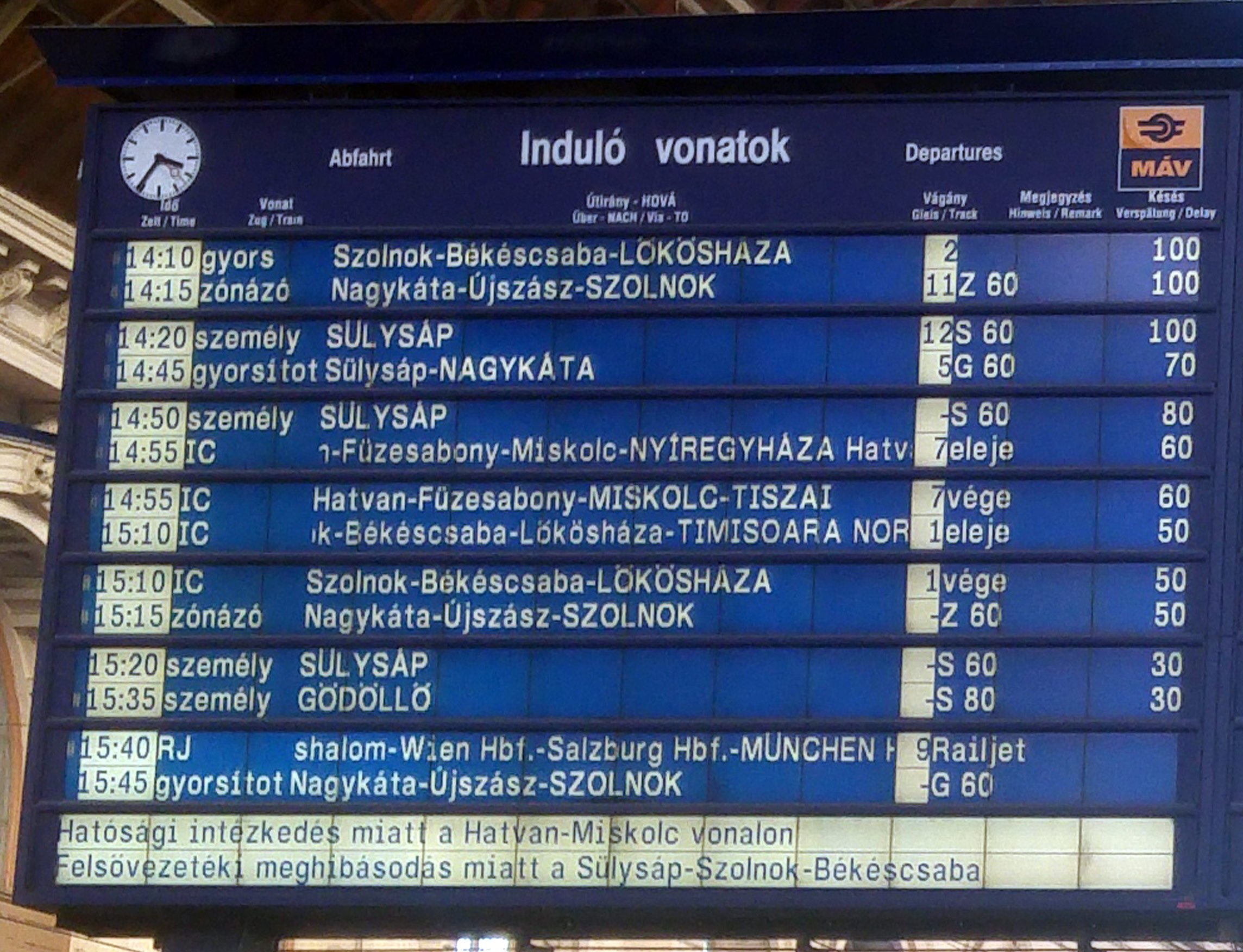 Késnek a vonatok a Székesfehér-Kelenföld vonalon