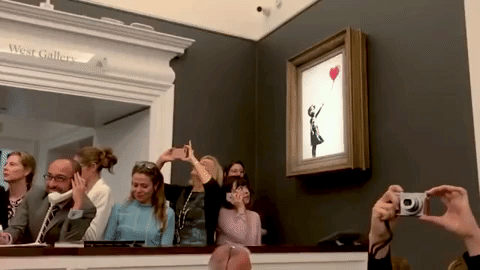 Korábbi árának többszöröséért kerül újra árverésre a félig ledarált Banksy-kép