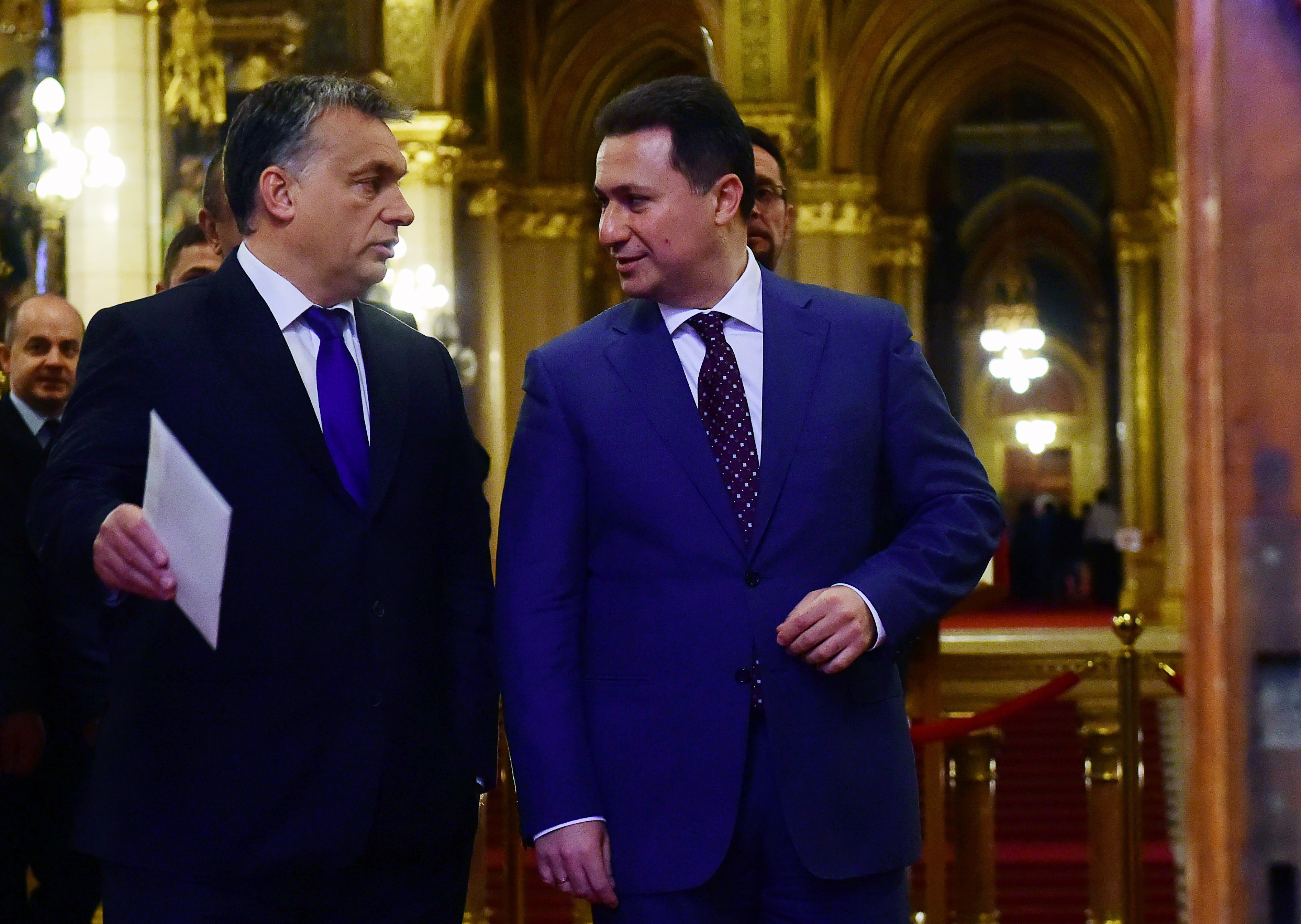 Orbán Viktor és Nikola Gruevszki az Országházban, 2015 novemberében