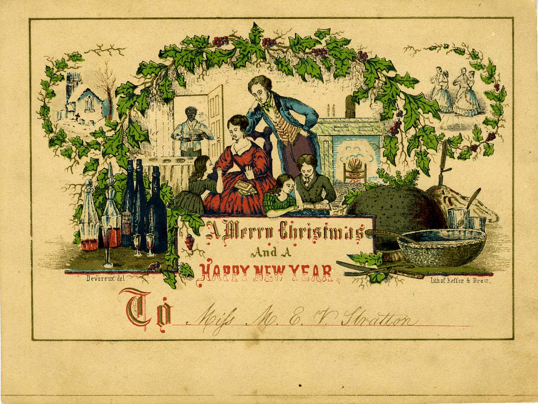 19. századi karácsonyi üdvözlőlap