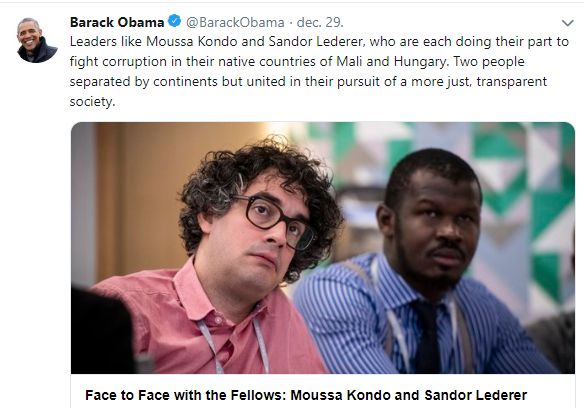 Obama nagyon szépeket tweetelt Léderer Sándorról