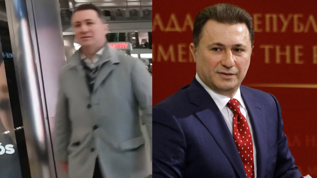 Nikola Gruevszki egy budapesti bevásárlóközpontban korzózott