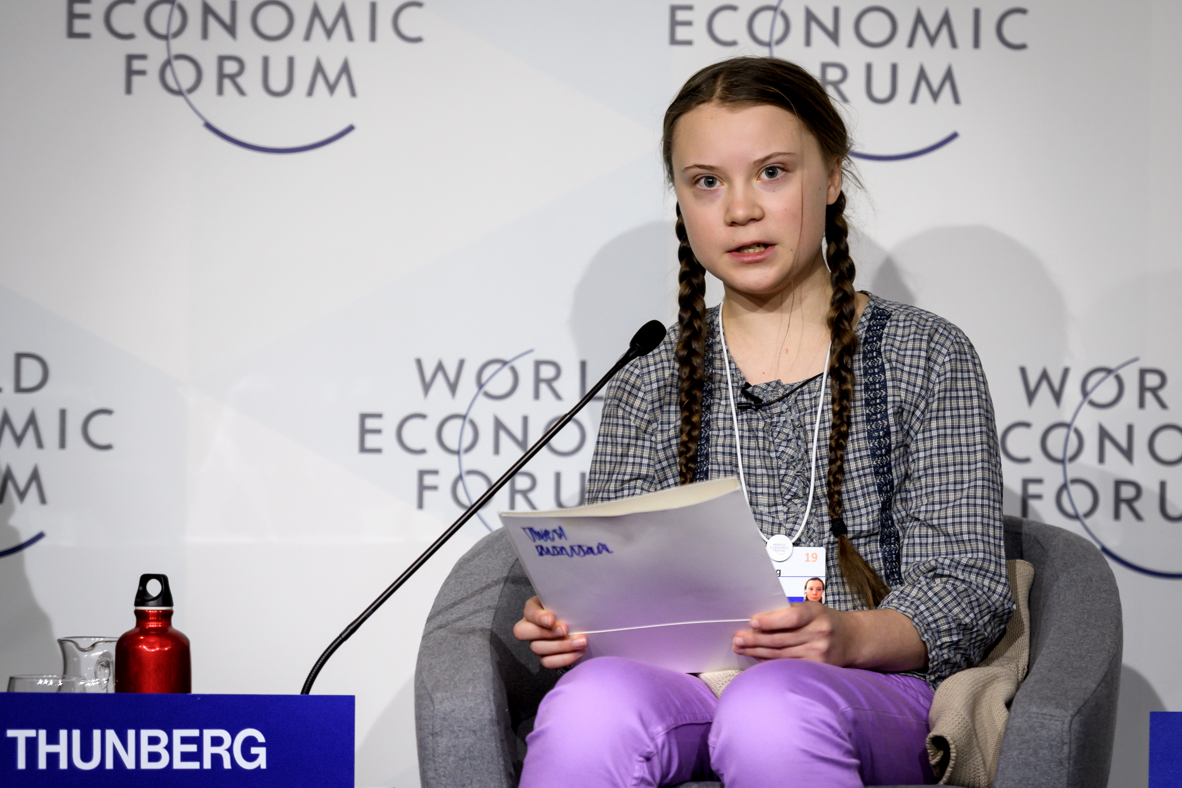 Greta Thunberg a Világgazdasági Fórumon. Komolyan veszik: már a katowicei klímacsúcson is kíváncsiak voltak a véleményére