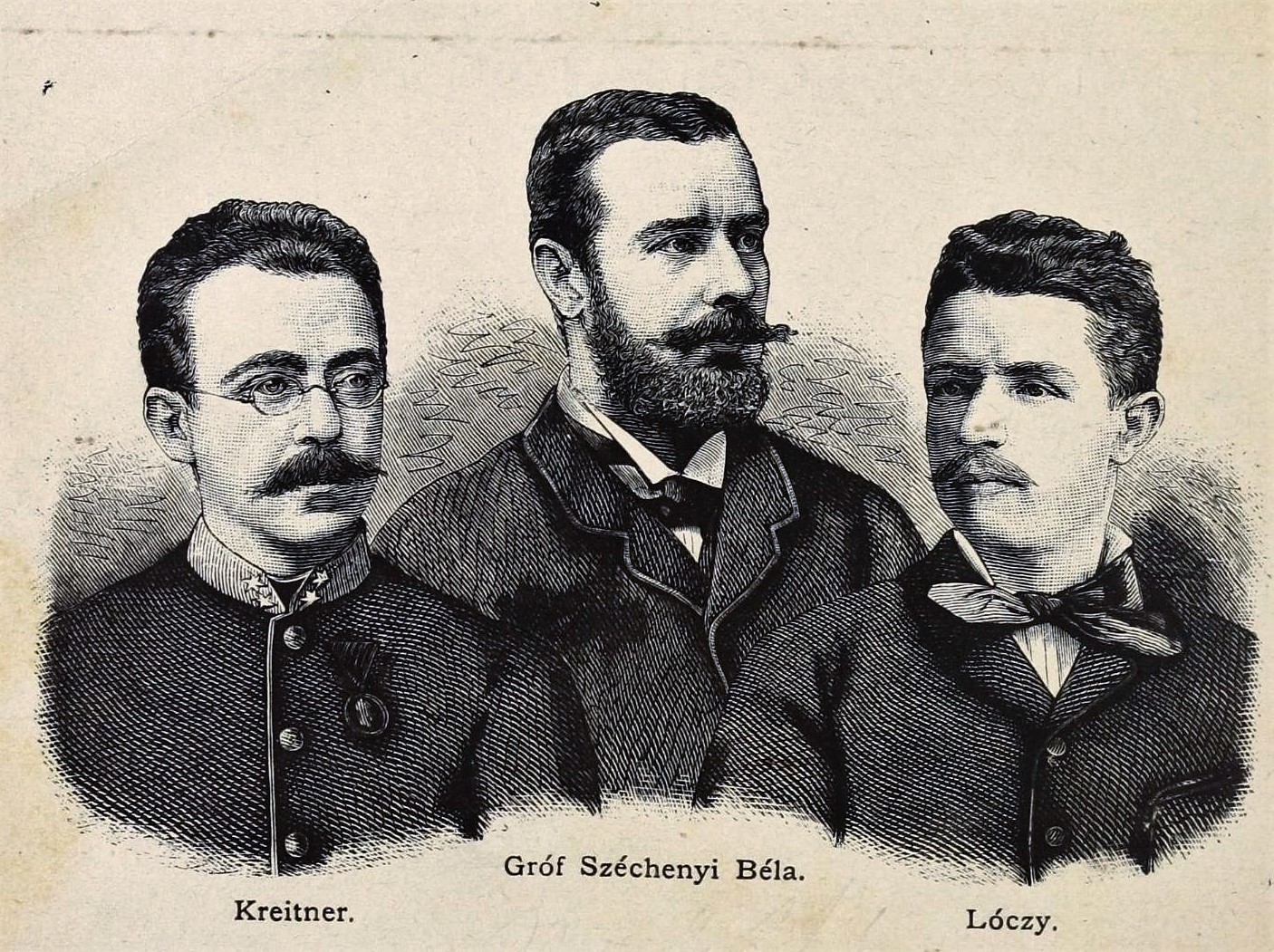 Gróf Széchenyi Béla és két útitársa