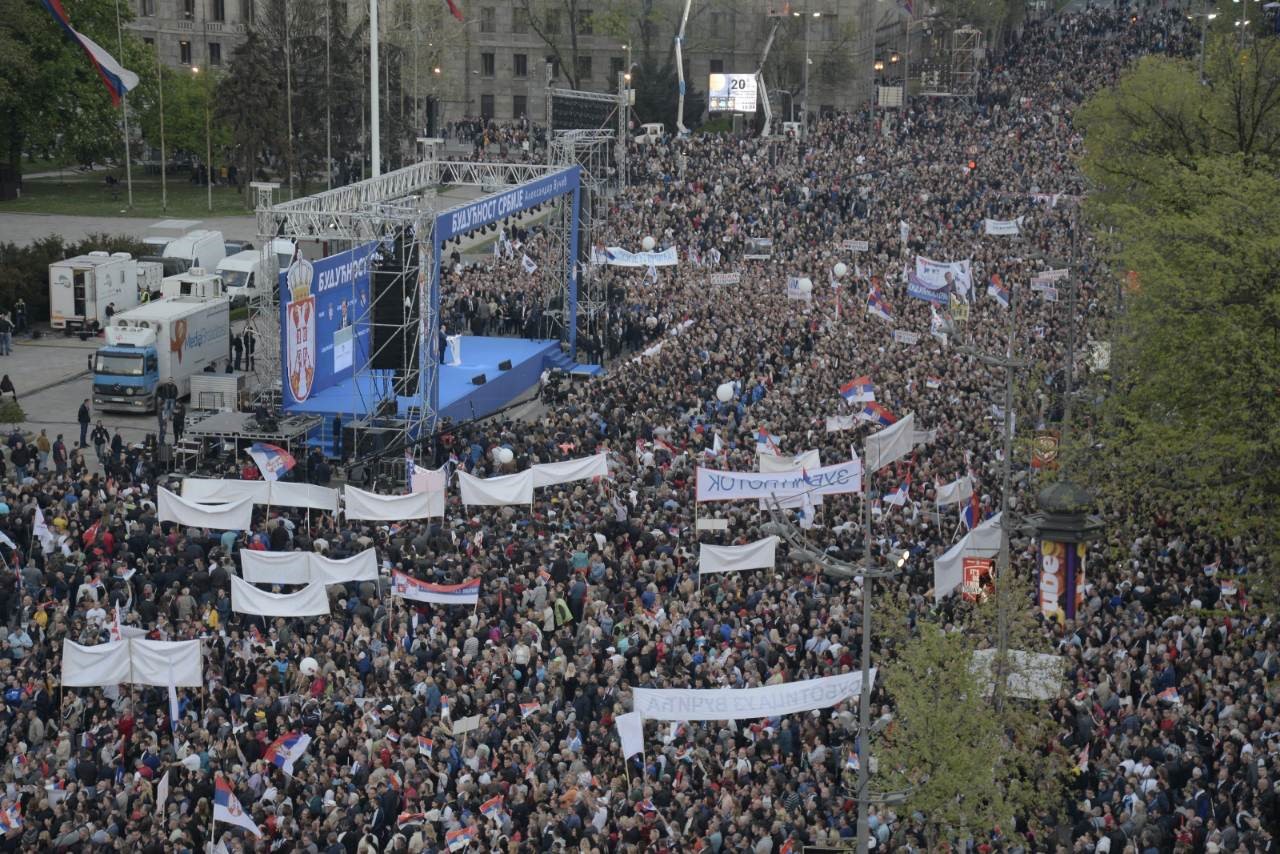 A Vucic melletti pénteki tüntetés