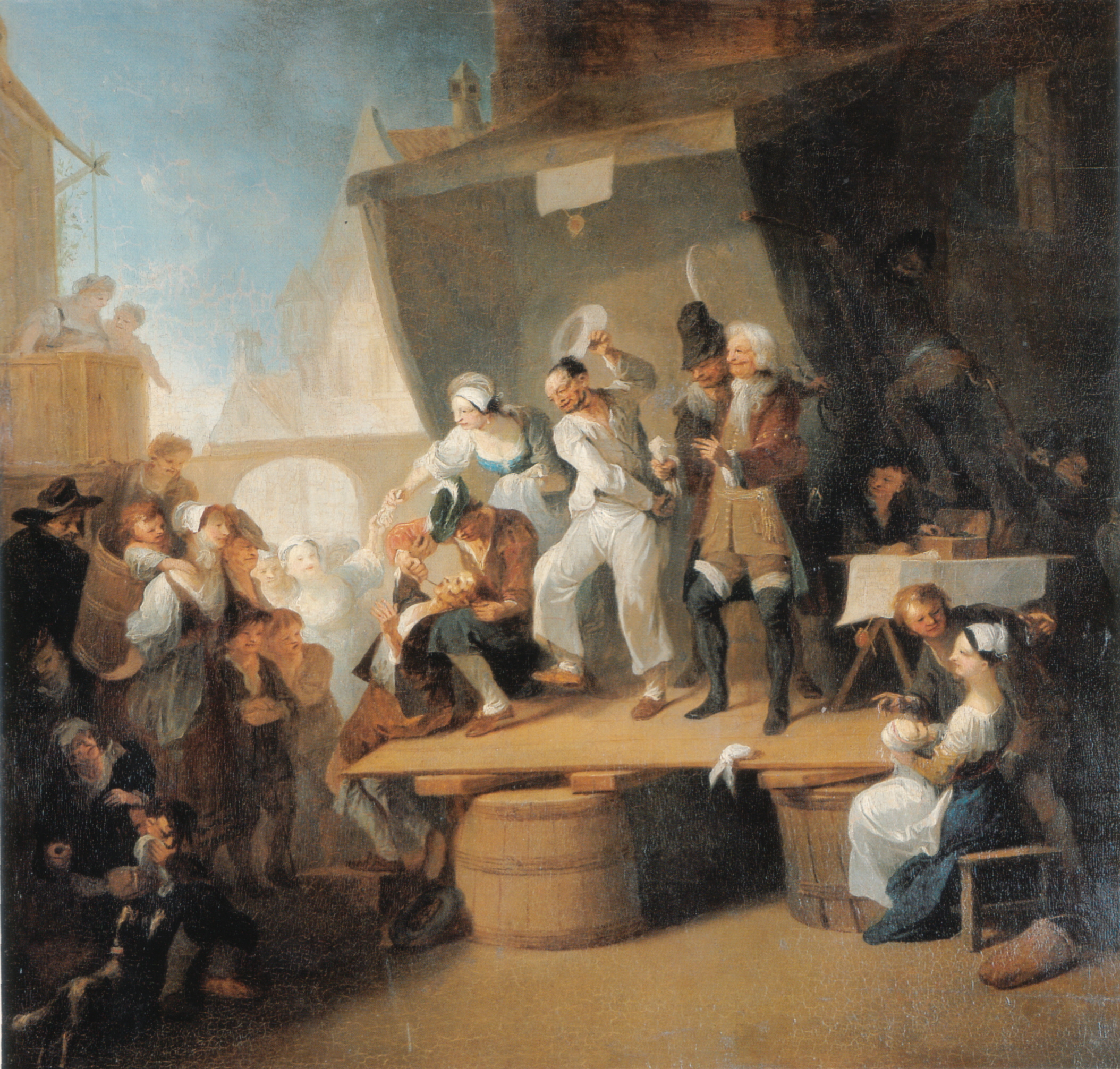 Franz Anton Maulbertsch: A borbély (1785), a festmény munka közben örökíti meg a gyógyító munkáját és a gyógyítás körülményeit
